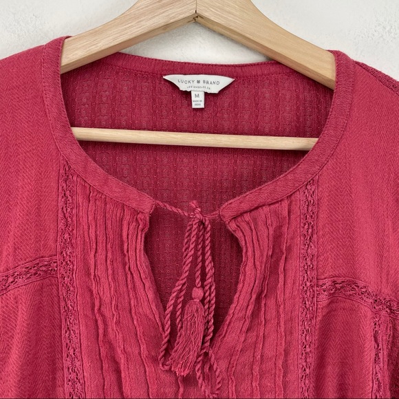 Lucky Brand Womens Peasant Top - Picture 2 of 7